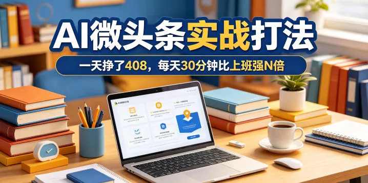 一天挣了408，AI微头条实战打法，每天30分钟比上班强N倍-小灰云创