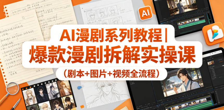 AI漫剧系列教程｜爆款漫剧拆解实操课（剧本+图片+视频全流程）-小灰云创