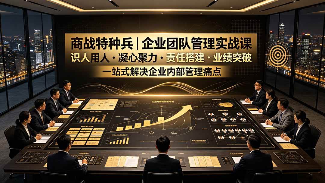 (19534期)商战特种兵|企业团队管理实战课:识人用人|凝心聚力|责任搭建|业绩突破,一站式解决企业内部管理痛点-小灰云创