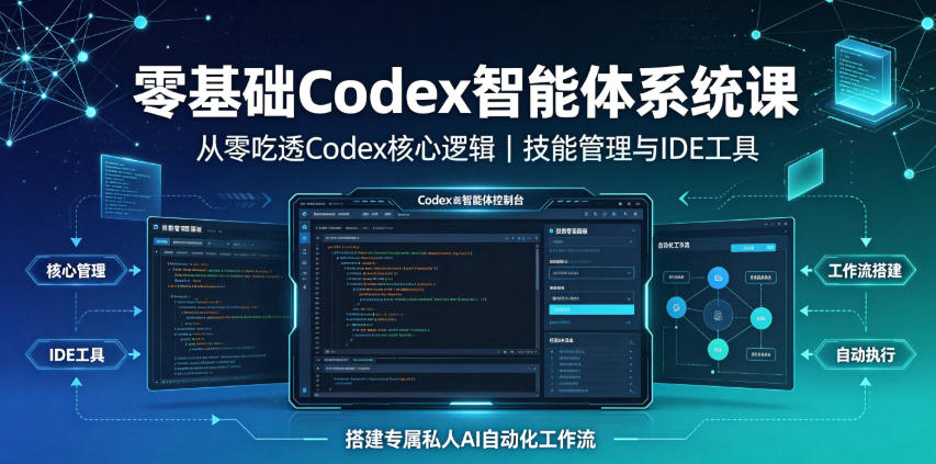 零基础Codex智能体系统课｜从零吃透Codex核心逻辑、技能管理与IDE工具，搭建专属私人AI自动化工作流-小灰云创