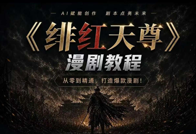 绯红天尊AI漫剧系统教程｜从零入门到精通，工具运用+剧本创作+爆款逻辑+提示词素材+镜头剪辑，全套爆款漫剧落地实战课-小灰云创