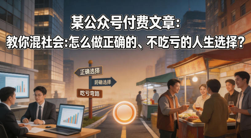 某公众号付费文章：教你混社会：怎么做正确的、不吃亏的人生选择？-小灰云创