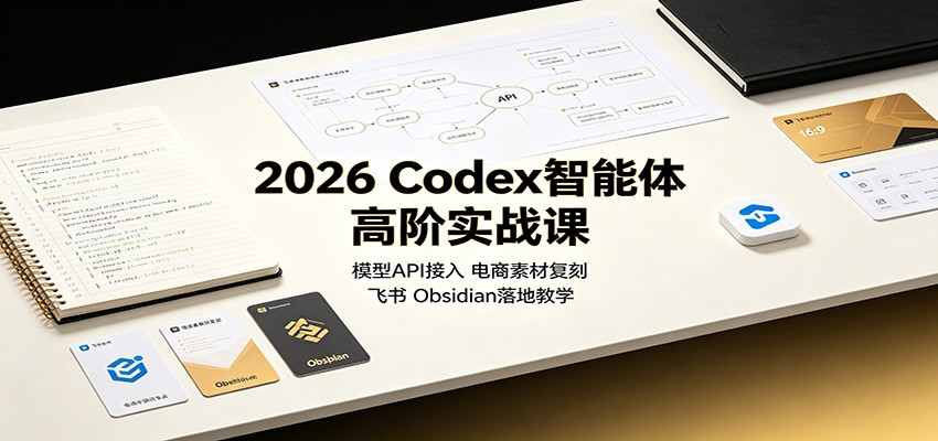 2026 Codex智能体高阶实战课：模型API接入，电商素材复刻，飞书Obsidian落地教学-小灰云创