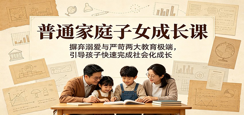 普通家庭子女成长课:摒弃溺爱与严苛两大教育极端,引导孩子快速完成社会化成长-小灰云创