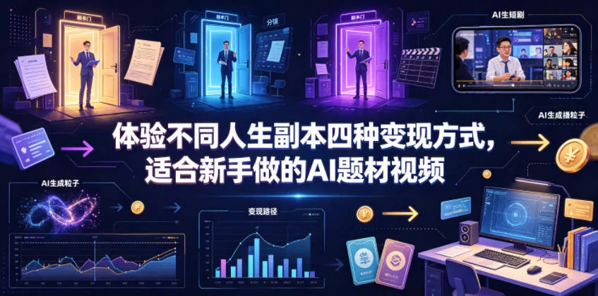 体验不同人生副本四种变现方式，适合新手做的AI题材视频-小灰云创