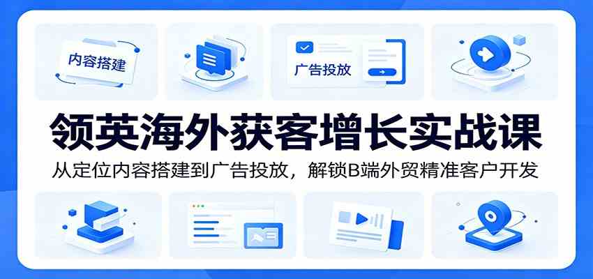 领英海外获客增长实战课:从定位内容搭建到广告投放,解锁B端外贸精准客户开发-小灰云创