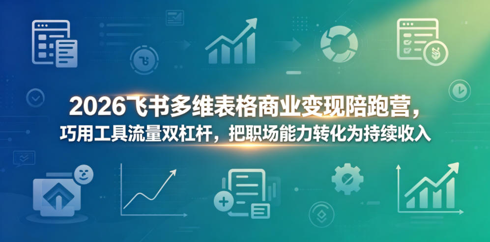 2026飞书多维表格商业变现陪跑营,巧用工具流量双杠杆,把职场能力转化为持续收入-小灰云创