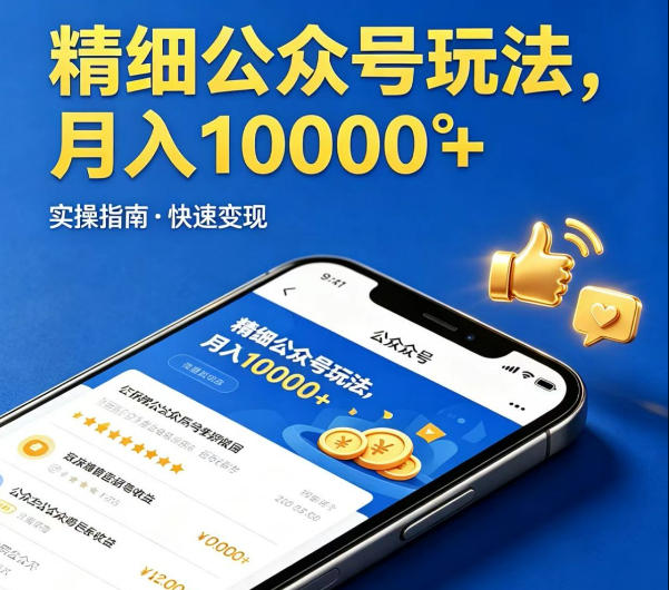 精细化公众号玩法，我们给你提供文章，你来负责发布，收益可观，月入1W+【揭秘】-小灰云创
