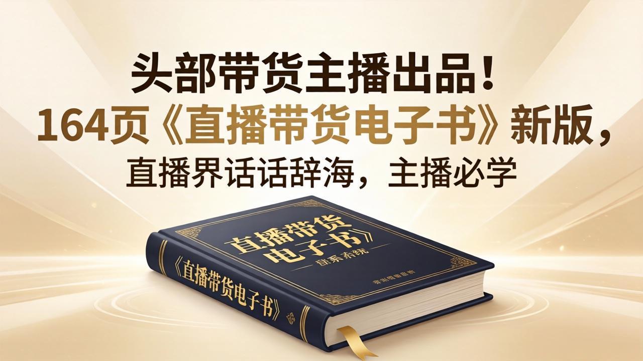 头部带货主播出品！164页《直播带货电子书》新版，直播界话术辞海，主播必学 - 小灰云创-小灰云创