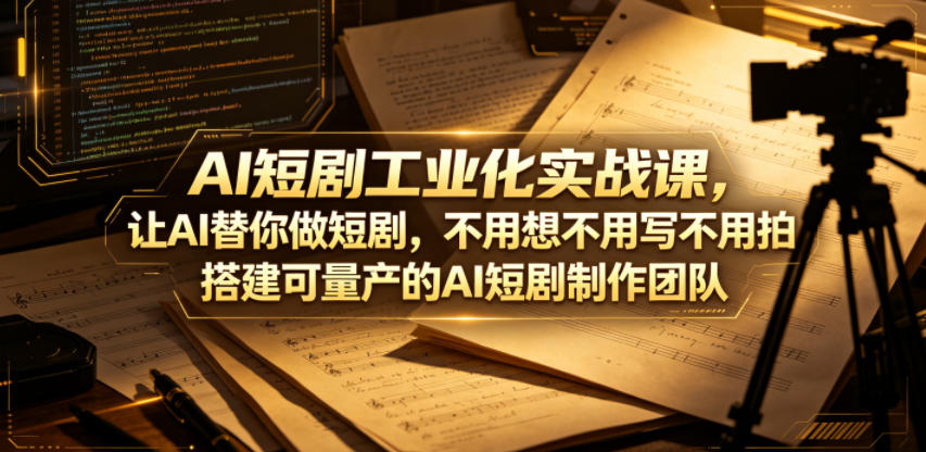 AI短剧工业化实战课,让AI替你做短剧,不用想不用写不用拍,搭建可量产的AI短剧制作团队-小灰云创