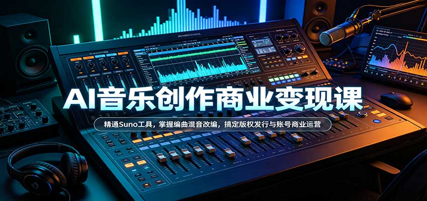 AI音乐创作商业变现课：精通Suno工具，掌握编曲混音改编，搞定版权发行与账号商业运营-小灰云创