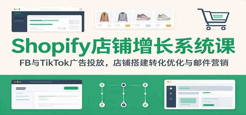 Shopify店铺增长系统课:FB与TikTok广告投放,店铺搭建转化优化与邮件营销 Shopify店铺增长系统课:FB与TikTok广告投放,店铺搭建转化优化与邮件营销
