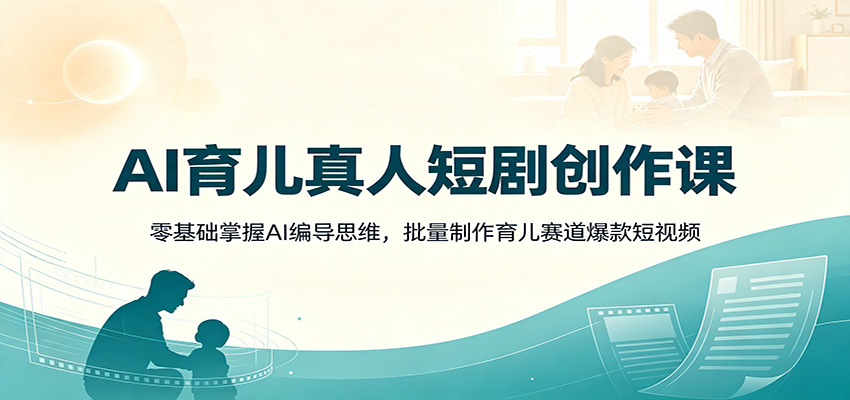 AI育儿真人短剧创作课：零基础掌握AI编导思维，批量制作育儿赛道爆款短视频-小灰云创