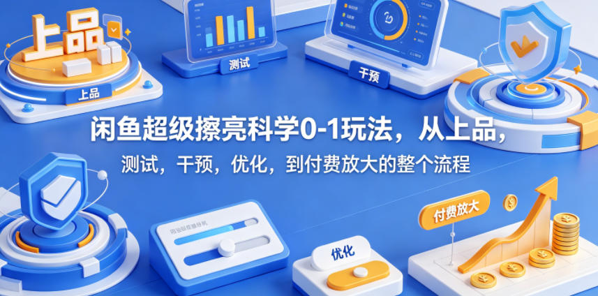 闲鱼超级擦亮科学0-1玩法，从上品，测试，干预，优化，到付费放大的整个流程-小灰云创
