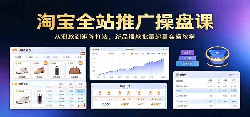 淘宝全站推广操盘课:从测款到矩阵打法,新品爆款批量起量实操教学 淘宝全站推广操盘课:从测款到矩阵打法,新品爆款批量起量实操教学