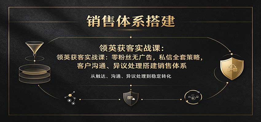 领英获客实战课：零粉丝无广告，私信全套策略，客户沟通、异议处理搭建销售体系-小灰云创