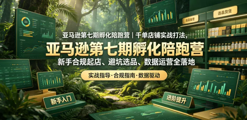 亚马逊第七期孵化陪跑营｜千单店铺实战打法，新手合规起店、避坑选品、数据运营全落地-小灰云创