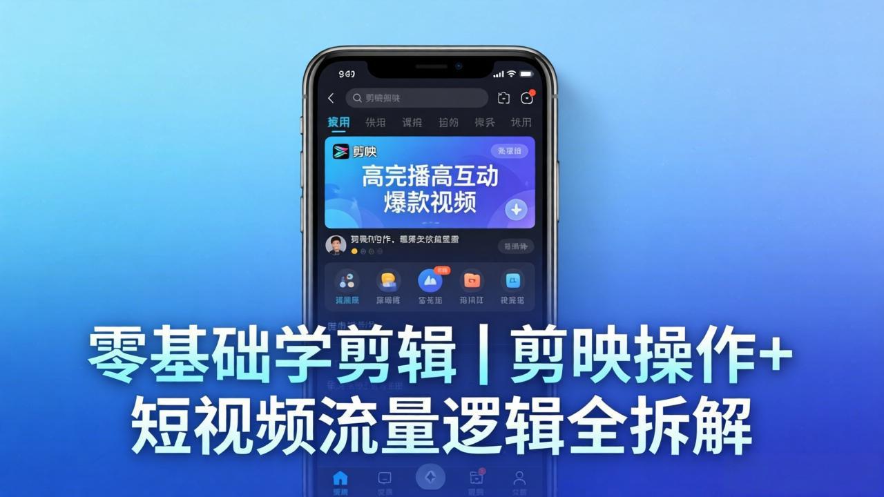 【零基础学剪辑】剪映操作+短视频流量逻辑全拆解｜手把手教你剪出高完播高互动爆款视频-小灰云创