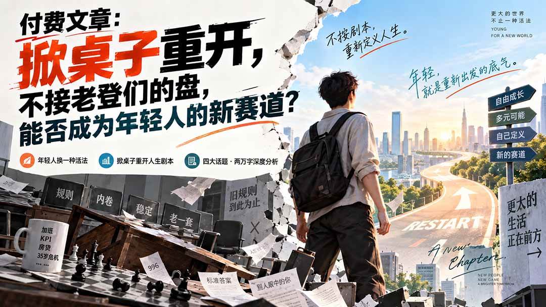 （20557期）付费文章：掀桌子重开，不接老登们的盘，能否成为年轻人的新赛道？-小灰云创