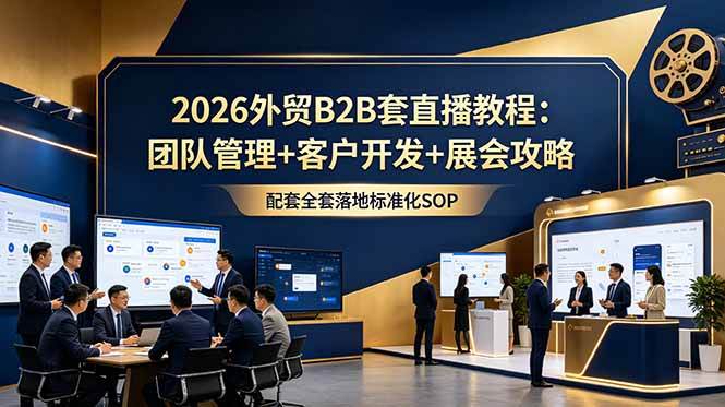 （18994期）2026外贸B2B套直播教程：团队管理+客户开发+展会攻略，配套全套落地标准化SOP-小灰云创