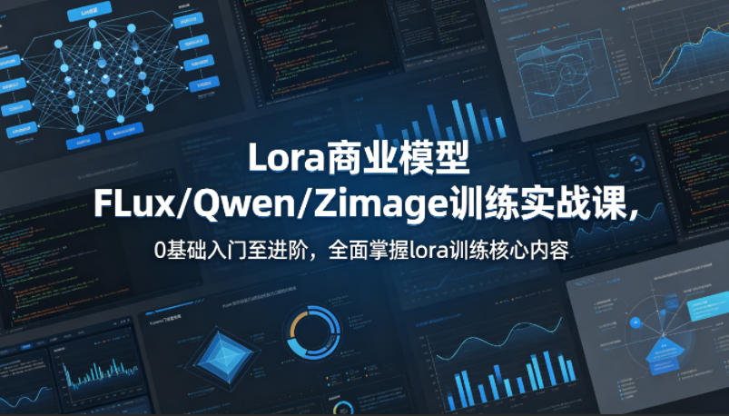 系统性学习Lora商业模型FLux／Qwen／Zimage训练实战课，0基础入门至进阶，全面掌握lora训练核心内容-小灰云创