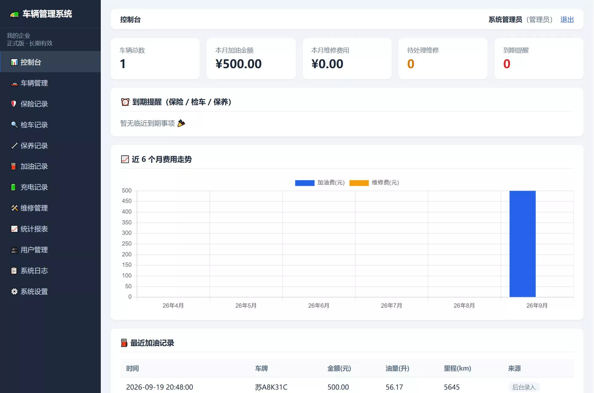 车辆管理系统网站源码-小灰云创
