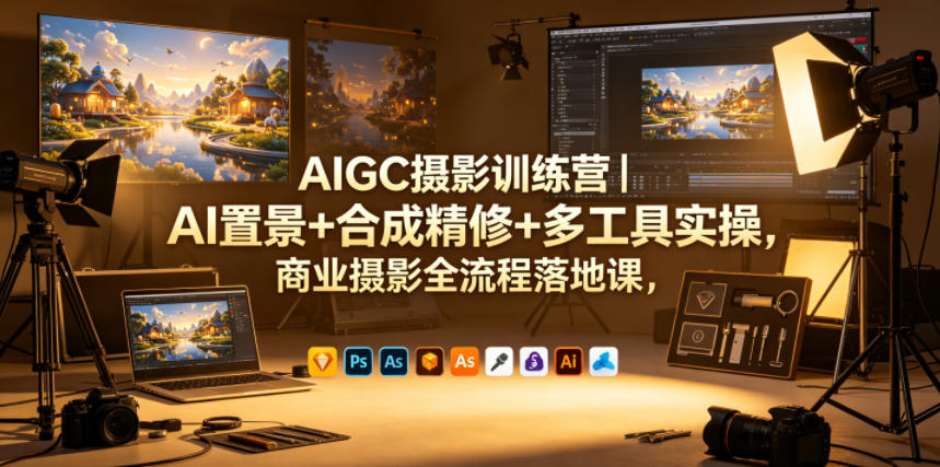 AIGC摄影训练营｜AI置景+合成精修+多工具实操，商业摄影全流程落地课-小灰云创
