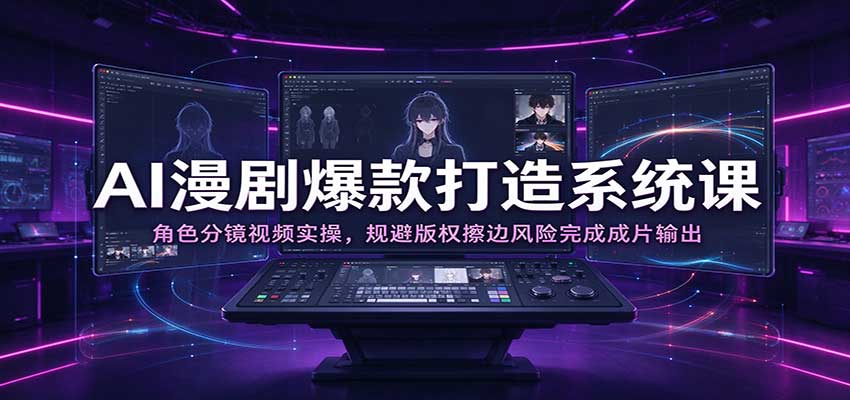AI漫剧爆款打造系统课：角色分镜视频实操，规避版权擦边风险完成成片输出-小灰云创