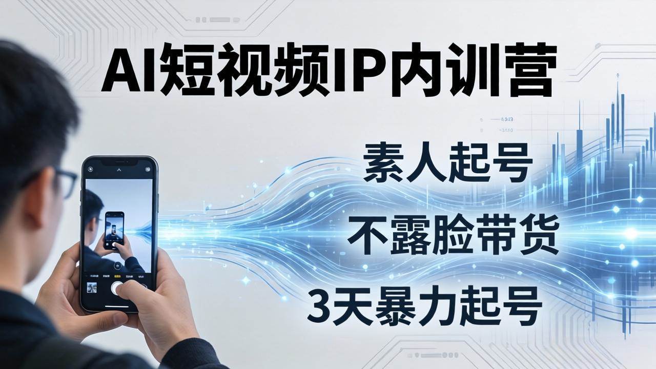 （17852期）2026AI短视频IP内训营：从素人起号到不露脸带货，3天暴力起号全流程拆解-小灰云创