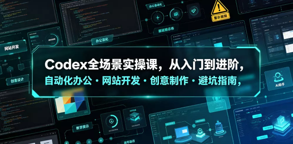 Codex全场景实操课，从入门到进阶，自动化办公・网站开发・创意制作・避坑指南，全流程教学-小灰云创