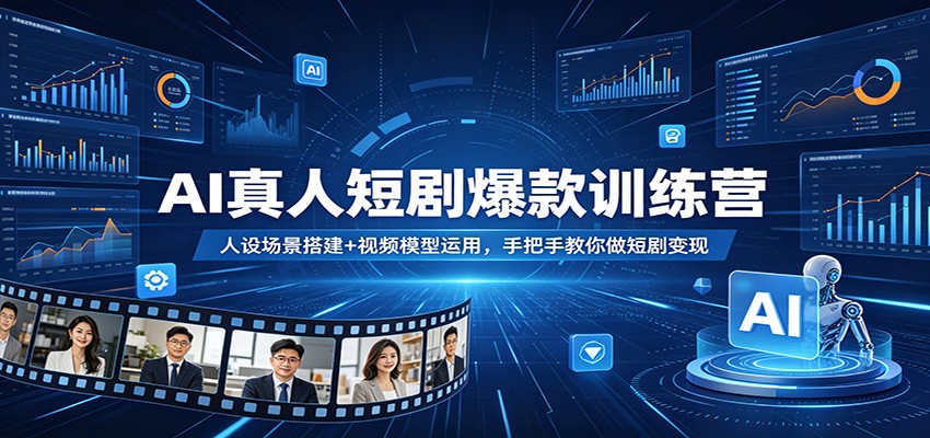 AI真人短剧爆款训练营：人设场景搭建+视频模型运用，手把手教你做短剧变现-小灰云创