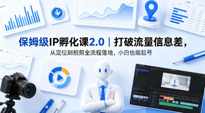 保姆级IP孵化课2.0｜打破流量信息差，从定位到拍剪全流程落地，小白也能起号-小灰云创