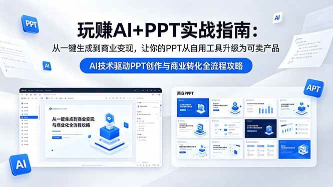 (18448期)玩赚AI+PPT实战指南-更新5月13:从一键生成到商业变现,让你的PPT从自用工具升级为可卖产品-小灰云创