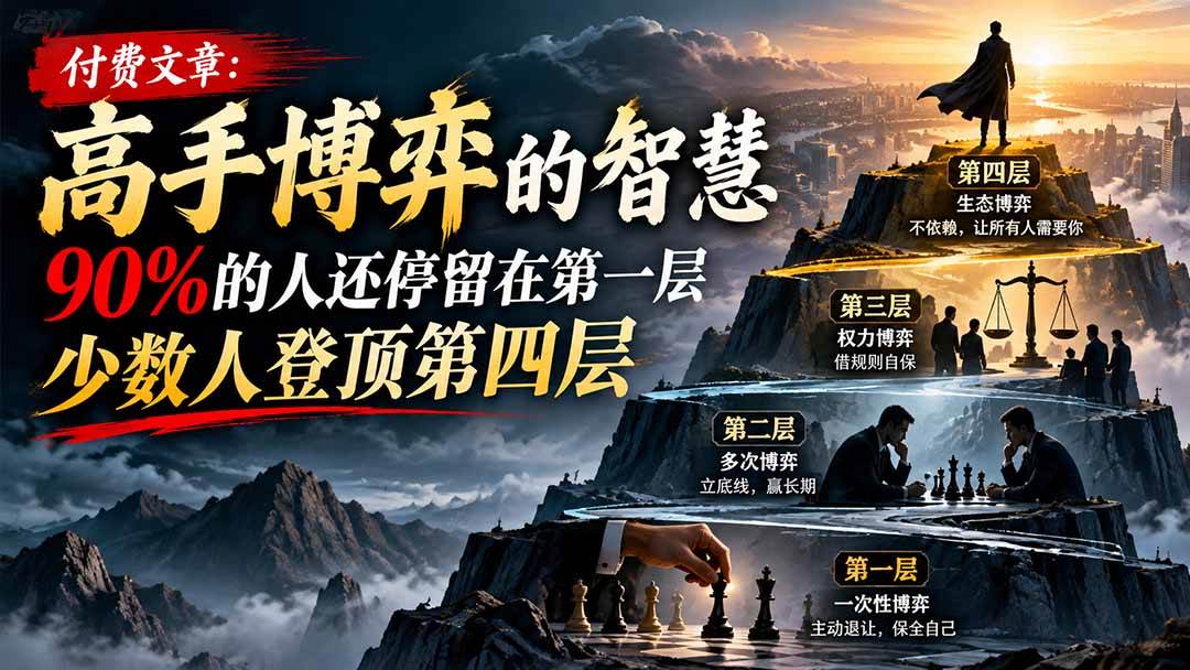 （20628期）【无水印】付费文章：高手博弈的智慧，90%的人还停留在第一层，少数人登顶第四层-小灰云创