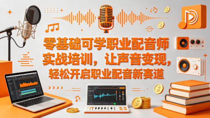 零基础可学职业配音师实战培训，让声音变现，轻松开启职业配音新赛道-小灰云创