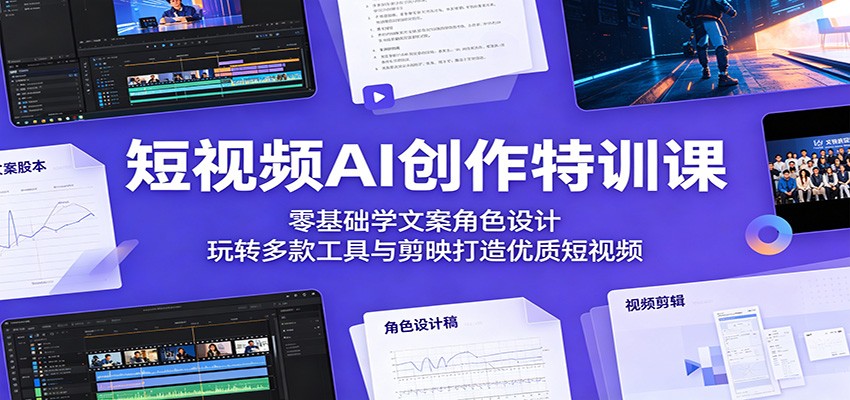 短视频AI创作特训课：零基础学文案角色设计，玩转多款工具与剪映打造优质短视频-小灰云创