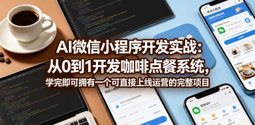 AI微信小程序开发实战：从0到1开发咖啡点餐系统，学完即可拥有一个可直接上线运营的完整项目-小灰云创