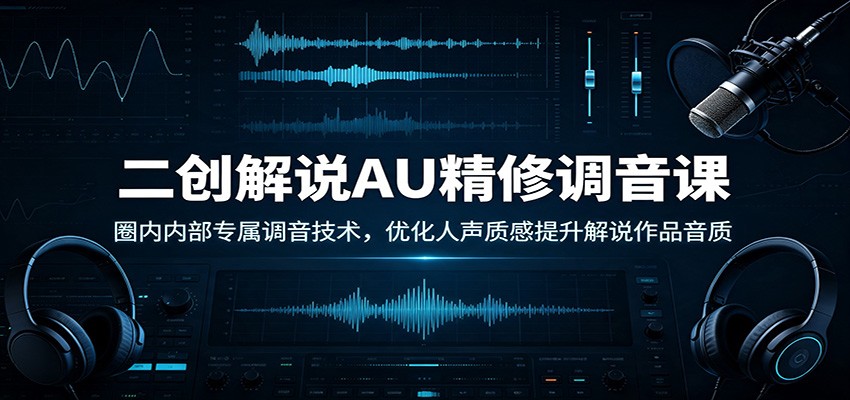 二创解说AU精修调音课：圈内内部专属调音技术，优化人声质感提升解说作品音质-小灰云创