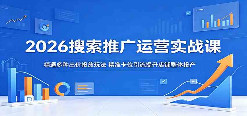2026搜索推广运营实战课：精通多种出价投放玩法，精准卡位引流提升店铺整体投产-小灰云创