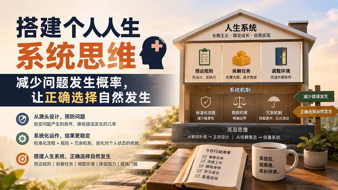 （19985期）付费文章：搭建个人人生系统思维：减少问题发生概率，让正确选择自然发生-小灰云创