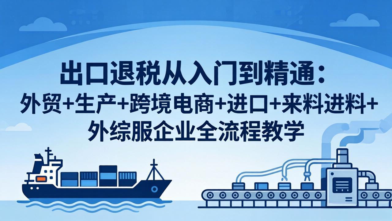 出口退税从入门到精通：外贸+生产+跨境电商+进口+来料进料+外综服企业全流程教学 - 小灰云创-小灰云创