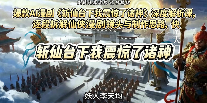爆款AI漫剧《斩仙台下我震惊了诸神》深度解析课，逐段拆解仙侠漫剧镜头与制作思路，快速复刻爆款创作模式-小灰云创