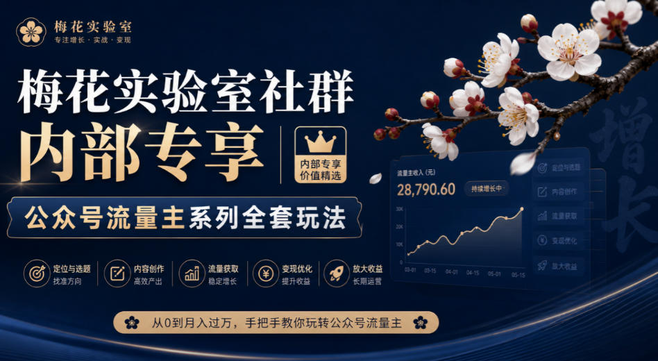 梅花实验室社群内部专享-公众号流量主系列全套玩法-小灰云创