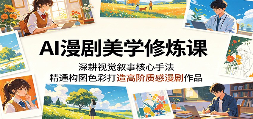 AI漫剧美学修炼课：深耕视觉叙事核心手法，精通构图色彩打造高阶质感漫剧作品-小灰云创