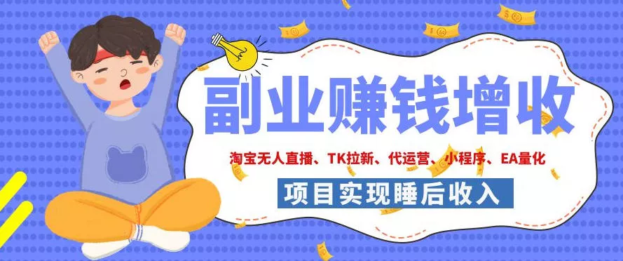 2026年多个真实落地副业项目,手把手带你搭建被动收入管道(淘宝无人直播、海外TK拉新、CSGO饰品交易、去水印小程序等)【揭秘】-小灰云创