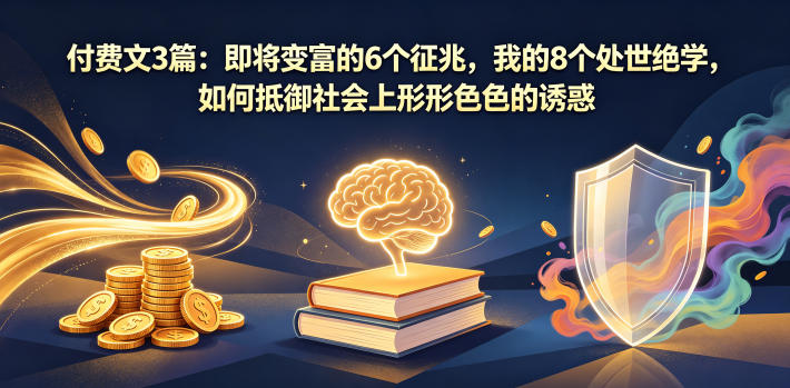 付费文3篇：即将变富的6个征兆，我的8个处世绝学，如何抵御社会上形形色色的诱惑-小灰云创