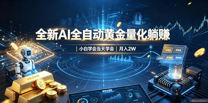 全新AI全自动黄金量化躺賺:小白学会当天学会,月入2W!【揭秘】 全新AI全自动黄金量化躺賺:小白学会当天学会,月入2W!【揭秘】