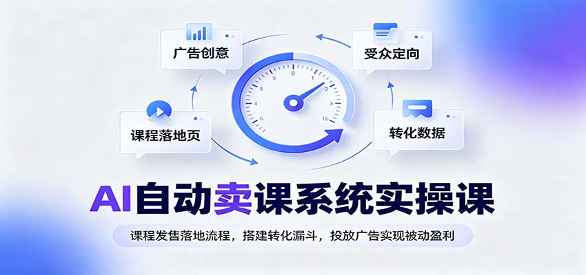AI自动卖课系统实操课:课程发售落地流程,搭建转化漏斗,投放广告实现被动盈利-小灰云创