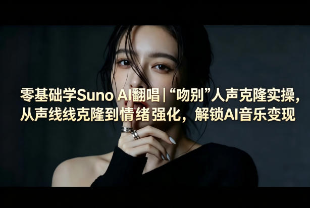 零基础学Suno AI翻唱｜《吻别》人声克隆实操，从声线克隆到情绪强化，解锁AI音乐变现-小灰云创