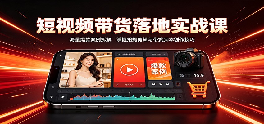 短视频带货落地实战课：海量爆款案例拆解，掌握拍摄剪辑与带货脚本创作技巧-小灰云创